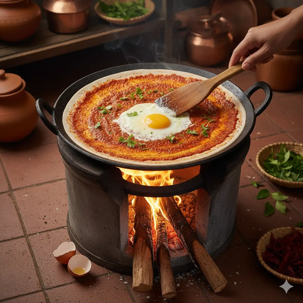 King of South Indian Breakfasts: Egg Dosa