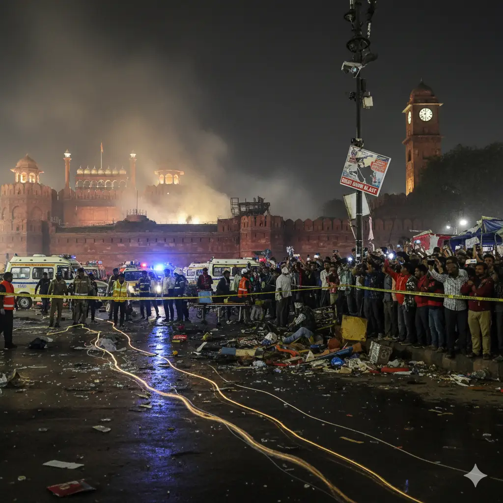 “Delhi Blast Near Red Fort: Tragic Car Explosion Leaves Eight Dead, City on High Alert”